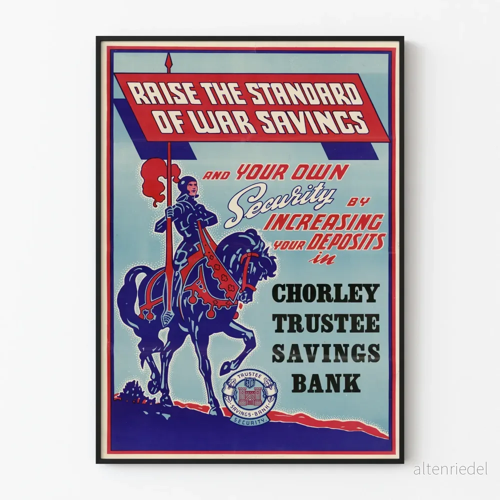Vintageposter som höjer standarden för krigsbesparingar väggdekoration