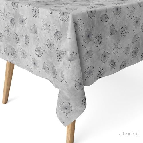 ECOMMERC3 fläckbeständig bordsduk för rektangulärt bord storlek 220 x 140 cm extra mjuk och vattentät grå 8435767366502
