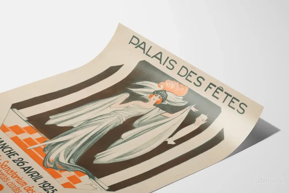 Vintageposter Bal Palais des Fêtes 1925 väggdekoration - Bild 3
