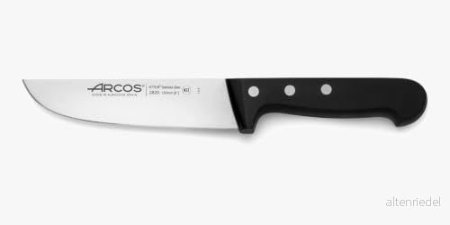 Arcos Nitrum rostfritt stål köttkniv, professionell kökskniv för att skära kött, fisk och grönsaker, ergonomiskt handtag polyoximetylen universalserie svart 8421002282942