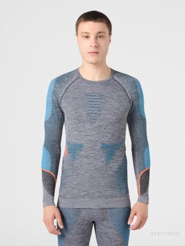 Uyn Män Man Ambityon Uw Shirt Lg_sl. Melange undertröja Svart melange/Atlant/orange blank S M 8054216257668