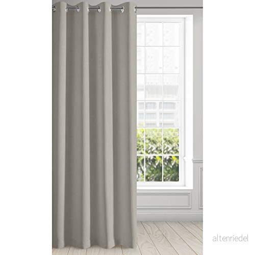 Eurofirany Ada gardin öljetter tunnel enfärgad vardagsrum sovrum 1 st, sidengrå/cappuccino, 135 x 250 cm 5900811872931