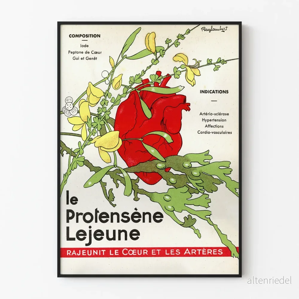 Vintageskylt Le Protensène Lejeune hjärta och medicinska växter Vintageskylt Le Protensène Lejeune hjärta och medicinska växter