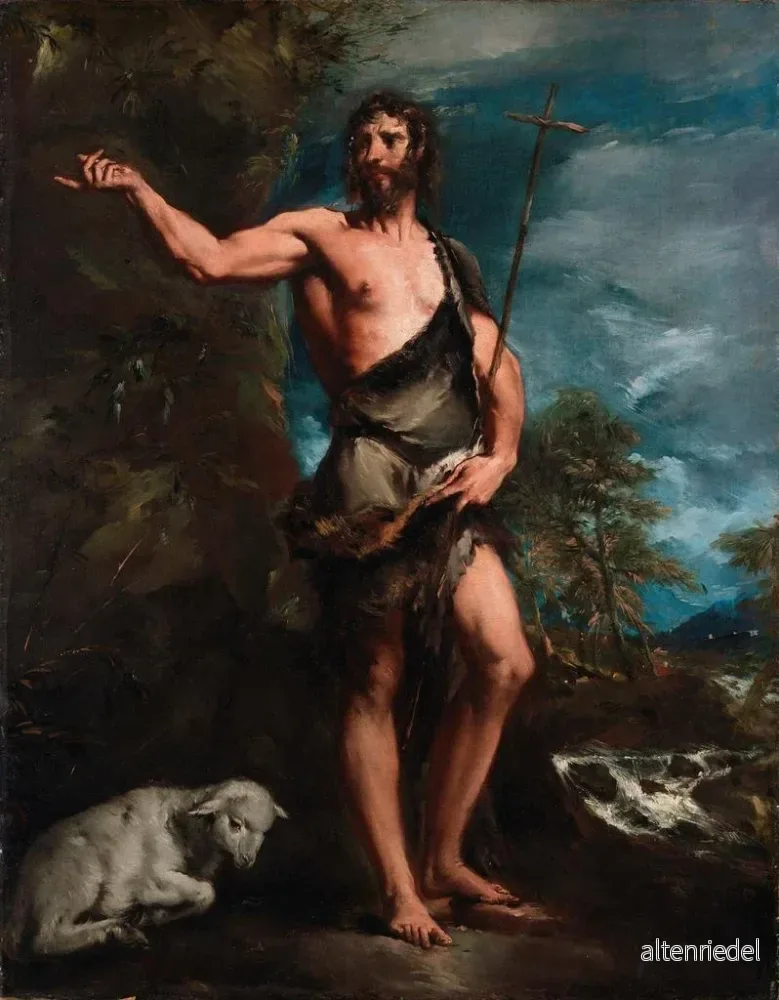 Målning av Saint Jean-Baptiste au désert efter Titien - Antonio Guardi | Konsttryck - Bild 2