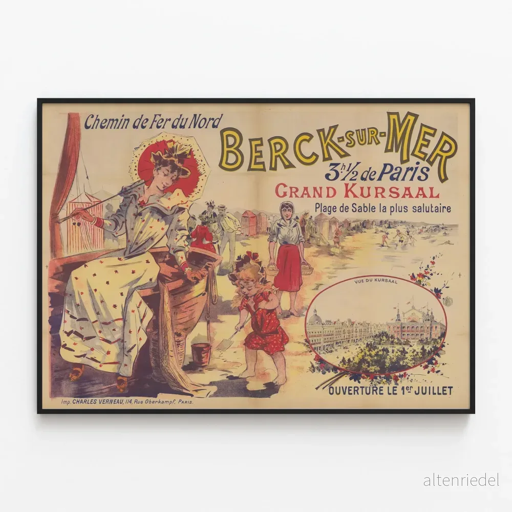 Vintageposter Berck-sur-Mer Chemin de Fer du Nord