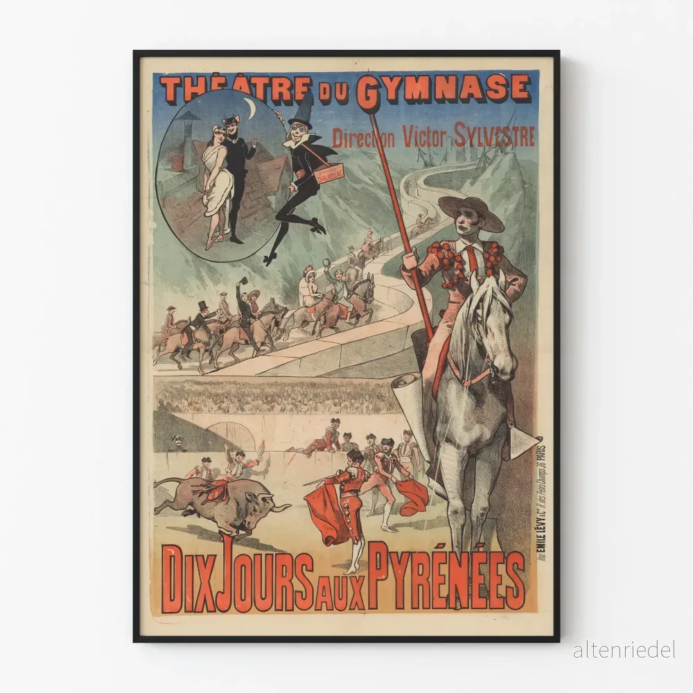 Vintageaffisch Teater Tio dagar i Pyrenéerna