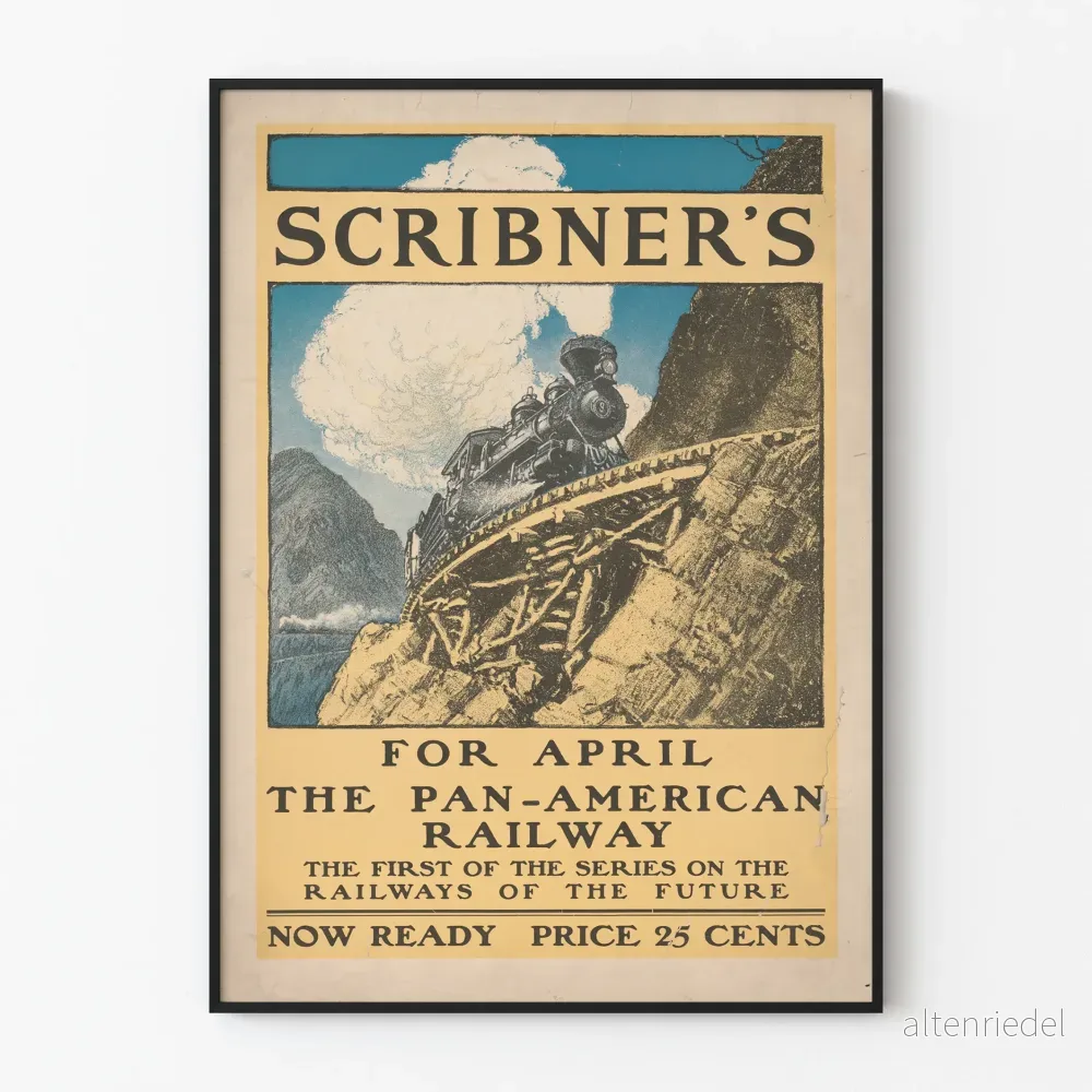 Vintage poster av Pan-American Railway-tåget