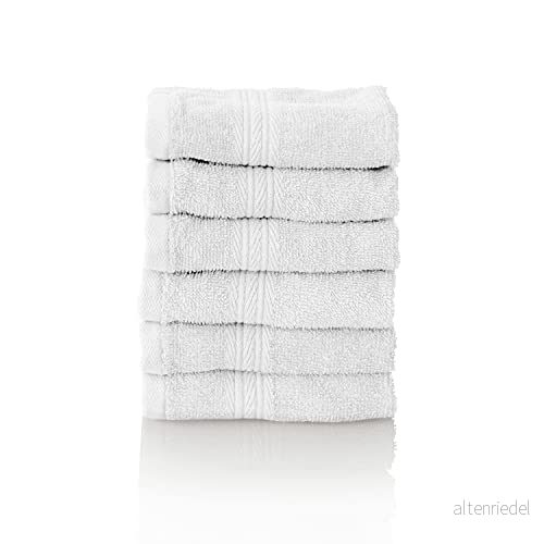 ALCLEAR Komfort frottéhandduk set absorberande av 100% ekologisk bomull, frottéserie i 6 färger och 5 storlekar, färg: vit, x ansiktsdukar 30 cm 4260187186317