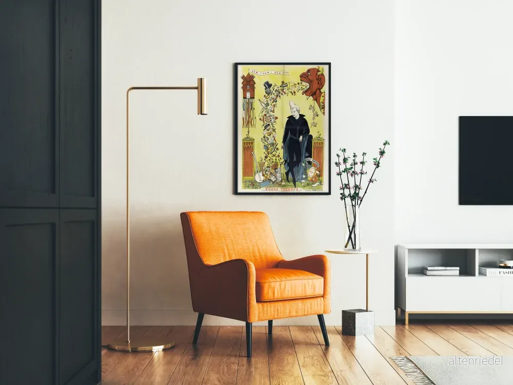 Vintage fantasifull poster med karaktär och röd djävul - Bild 2