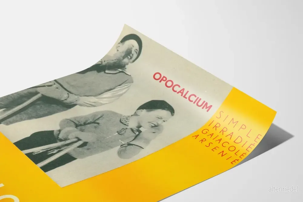 Vintageposter Opocalcium Gul och Svart & Vitt - Bild 3
