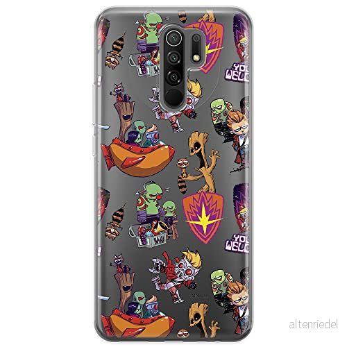 ERT GROUP mobiltelefonfodral för Xiaomi REDMI 9 originalt och officiellt licensierat Marvel mönster Guardians of the Galaxy 007 anpassad till formen på mobiltelefonen, gedeeltelijk transparant 5903040288757