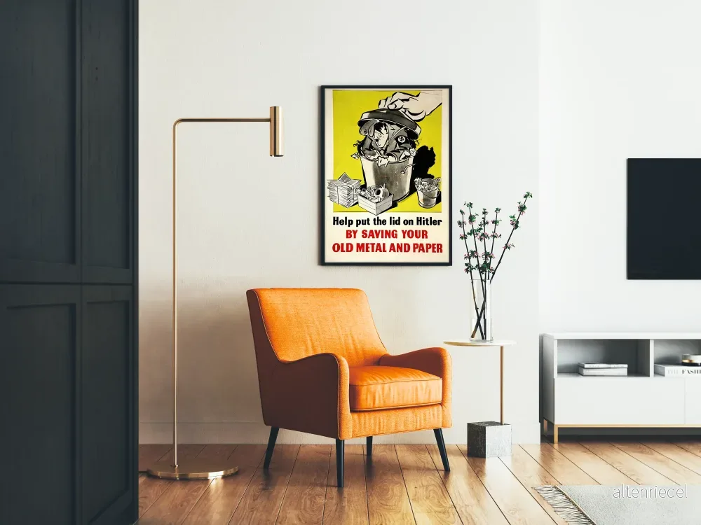 Vintage propagandaposter - Metall- och pappersåtervinning mot Hitler - Bild 2