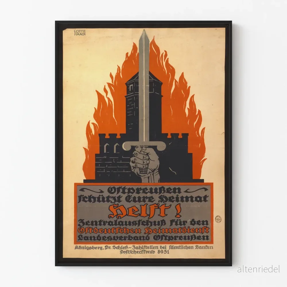 Vintageposter Ostpreussen skydda ditt fosterland – Historisk väggdekoration Vintageposter Ostpreussen skydda ditt fosterland – Historisk väggdekoration