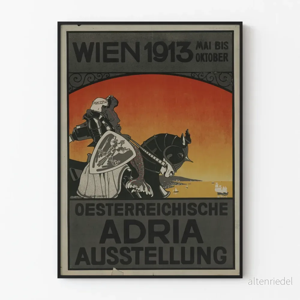 Vintage affisch utställning Adria 1913