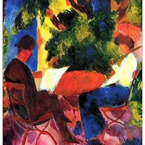 ArtPlaza Macke Augusti par på trädgårdsbordet, dekorativ panele, trä, flerfärgad, 60 x 1,8 80 cm 8058640038398