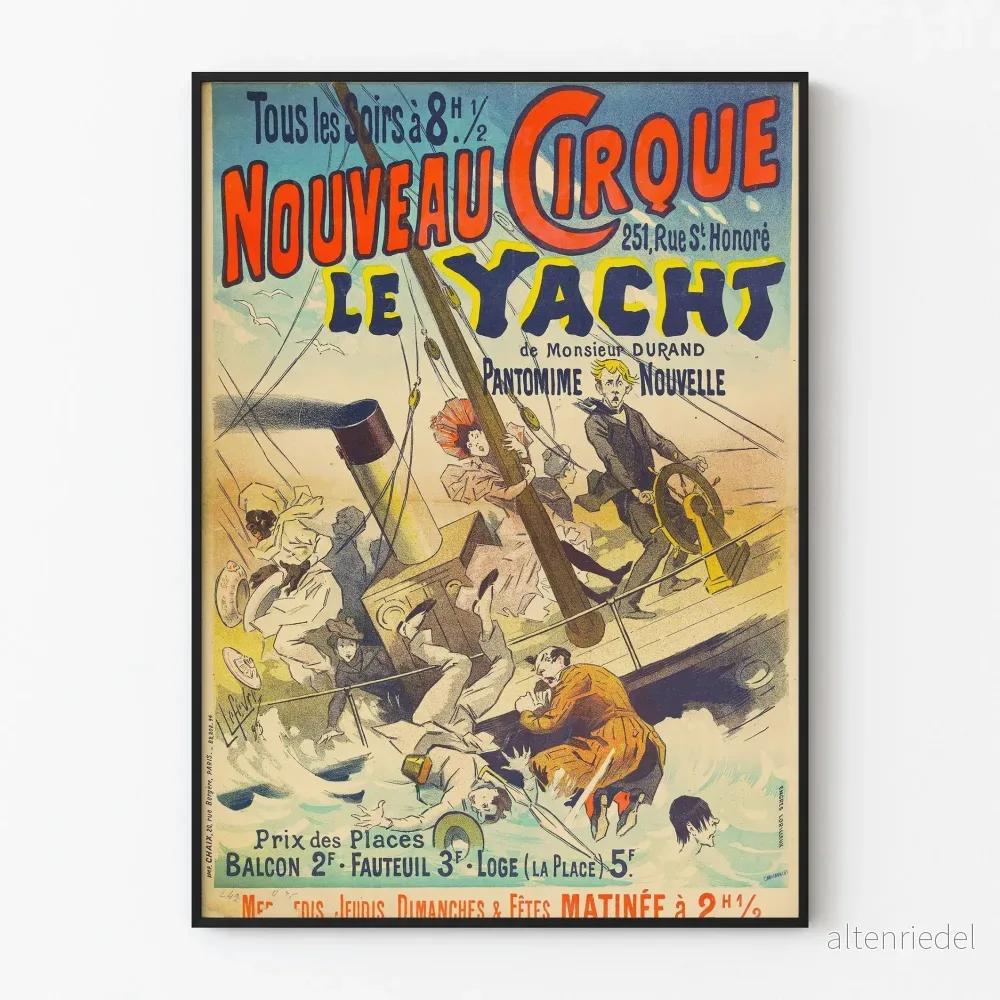 Vintageposter Le Yacht - Väggdekoration i cirkusstil
