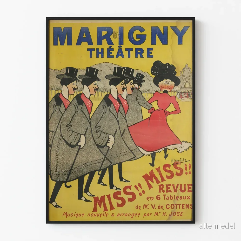 Vintageaffisch Théâtre Marigny - Miss Miss Revue