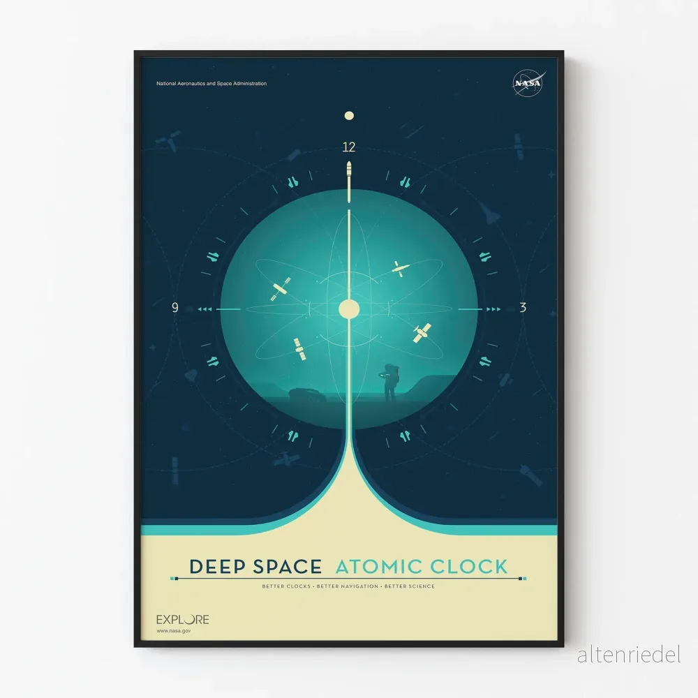 Dekorativ poster av Deep Space Atomic Clock blå NASA