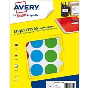 Avery 2940 tabletter 30 mm blandade färger 5014702026690