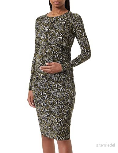 Noppies Maternity dam klänning paoli långärmad heltäckande tryck klänning, mörk olive P981, S 8719788740399