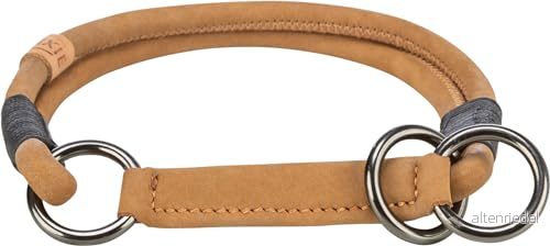 TRIXIE Zug Stopp Be Nordic hundhalsband av läder XL brun bekvämt för mycket stora hundar med dragbegränsning robust och elegant 17161 4047974171615