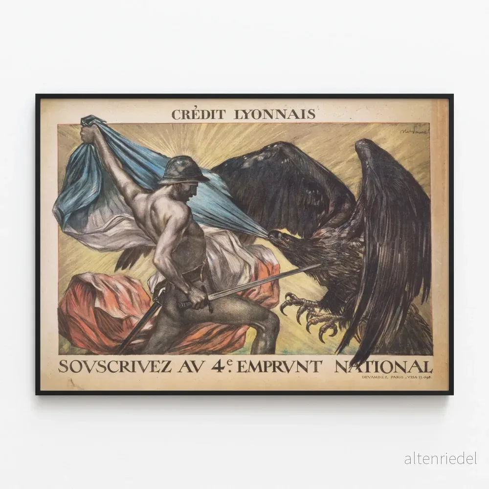 Vintageposter Crédit Lyonnais Anmäl dig till den fjärde nationella låneutbetalningen