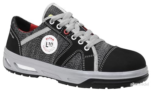 ELTEN Säkerhetsskor Sensation XX10 Low ESD S3, kvinnor och män, läder/textil, stålhätta, lätt, sportig, svart, storlek: 39 4030839349632