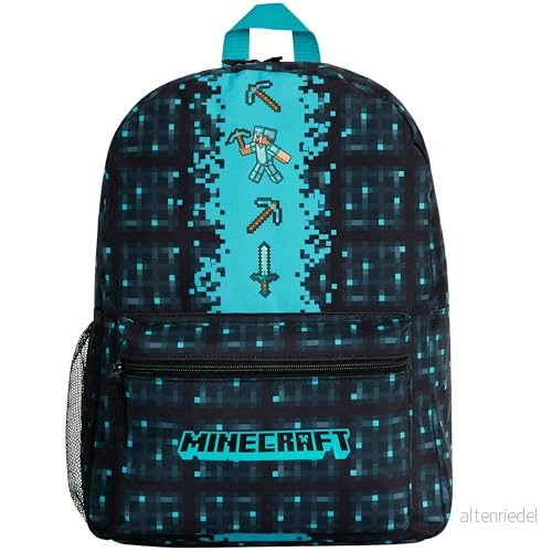 Minecraft Skolväska pojkar och flickor, barnens ryggsäck, En storlek, Blå 5411217127155