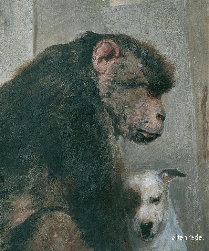 Målning Singe och hund - Alfred Wesemann | Konsttryck - Bild 2