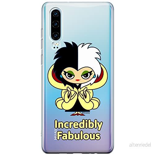 ERT GROUP mobiltelefonfodral för Huawei P30 originalt och officiellt licensierat Disney mönster Cruella 006 Vit optimalt anpassad till formen på mobiltelefonen, gedeeltelijk transparant 5905131490247