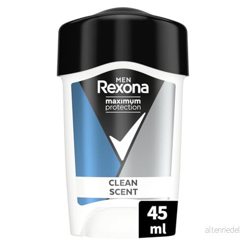 Rexona for Men Maximum Protection Antiperspirant Deo Stick för effektivt skydd mot kraftig svettning Clean Scent Skyddar svett och dålig lukt i 48h 45 ML 8718114202402