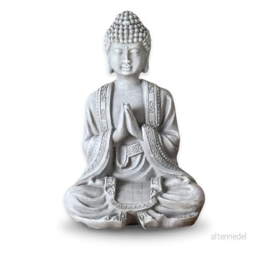Buddha Staty Meditation 2 Zen och Feng Shui dekorationstatue ger en lugnande avkopplande atmosfär till ditt hem lyckobringare, staty, färg grå höjd: 12 cm Zen'Light 3700643500512