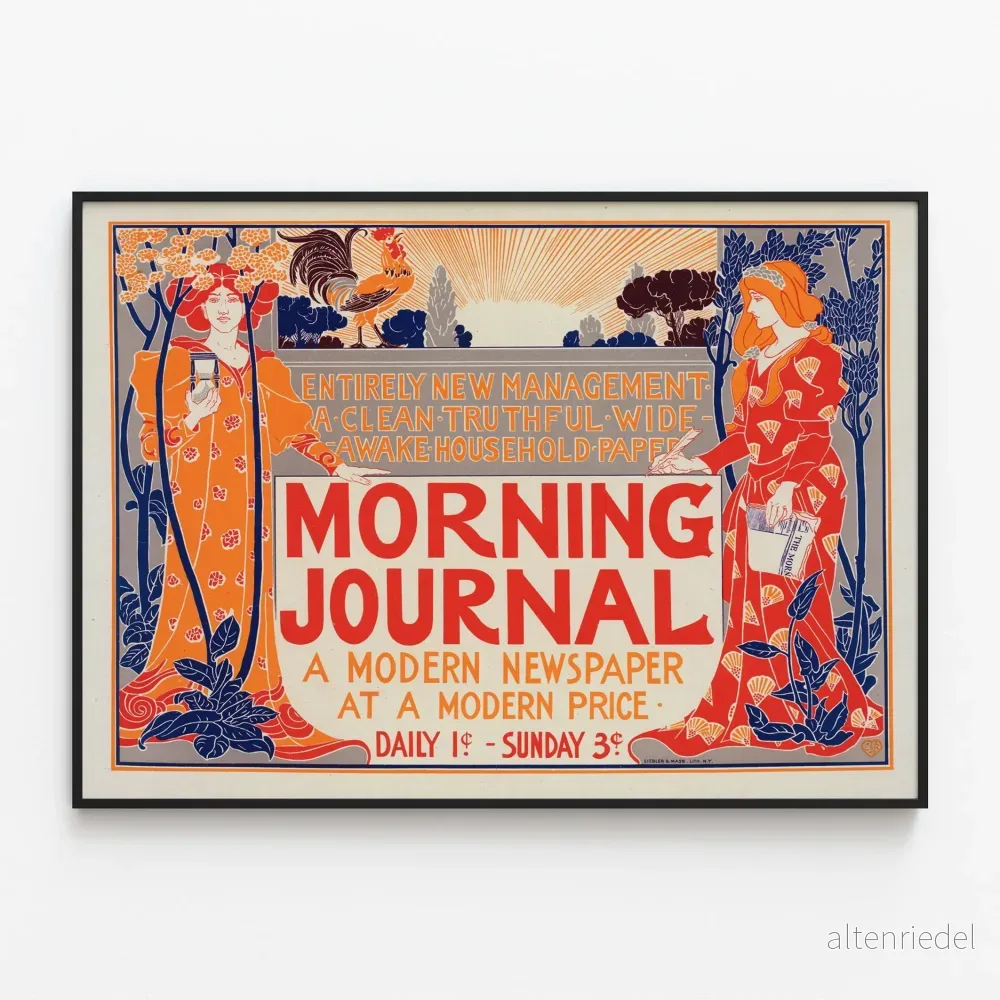Vintage morgontidning poster - Retro väggdekorativ poster
