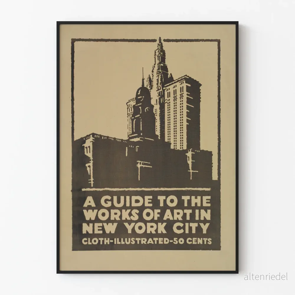 Vintageaffisch Guide till konstverk i New York