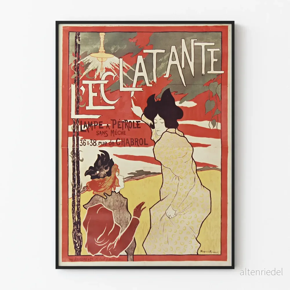 Vintageaffisch Leclatante oljelampa utan veke