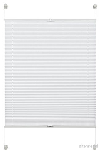 Deco Company plisségardin att klämma fast, ogenomskinlig plisserad rullgardin, Alla monteringsdelar ingår, EASYFIX fastspänd med 2 manöverskenor, Vit, 85 x 130 cm (BxH) 4003018328391
