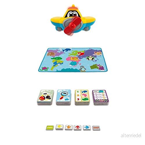 Chicco Cody Adventure Flygplan, Edu4You pedagogiskt spel med lekmatta Lär dig att programmera och koda en överdimensionerad barnmatta 110 x 80 cm Leksak för 26 år 8058664114801