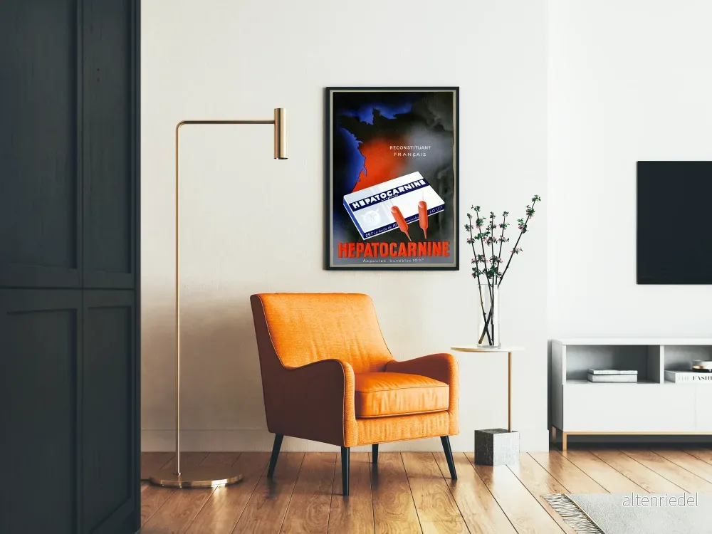 Vintageposter HEPATOCARNINE - Retro medicinsk väggdekoration - Bild 2