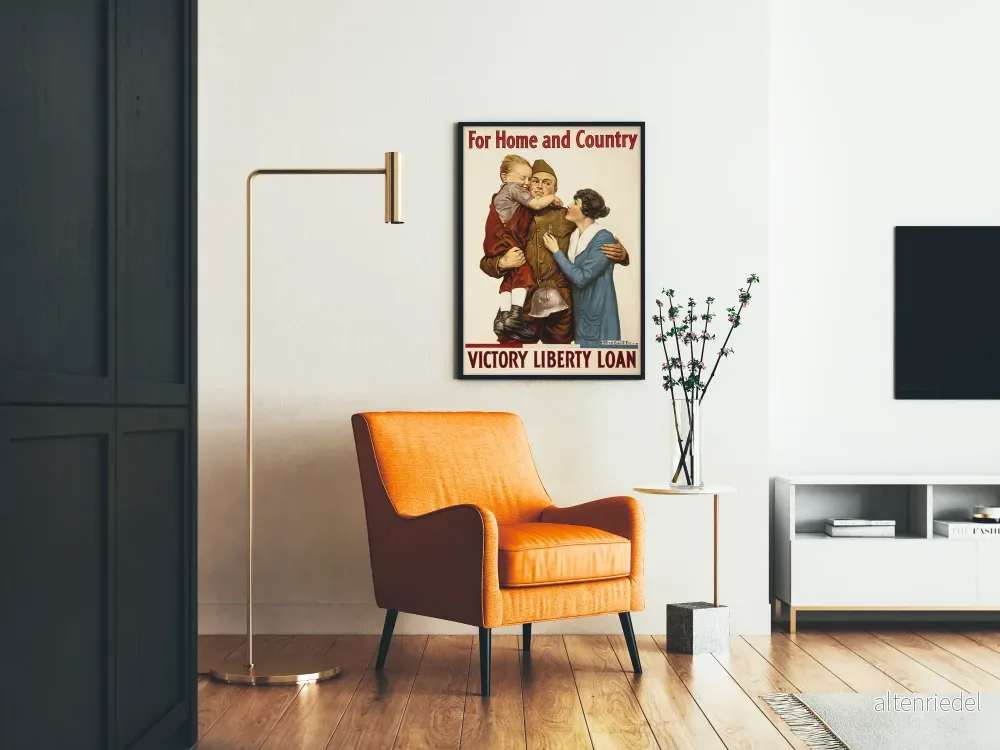Vintageposter Väggdekoration Krig 1918 Seger Frihetslån - Bild 2