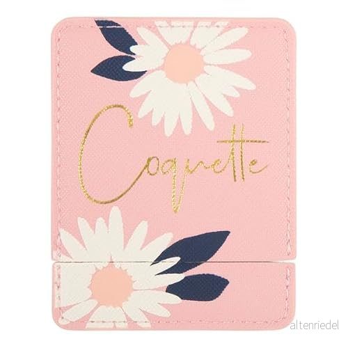 DRAEGER PARIS 1886 Kokett fickspegel med rosa blomfodral fyrkantig spegel bärbar smink personlig gåva kompakt format 9 x 7 cm perfekt hem, resor och gott humör 3045671067683