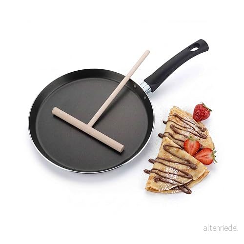 Fackelmann Crepepanna med stråkar platt panna för läckra crêpepannkakor och palatsinka crêpepanna non stick beläggning Ø 25 cm, värmebeständig upp till +260 C 4008033660181
