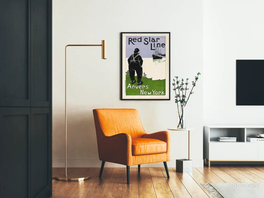 Vintageposter Red Star Line Antwerpen New York - Bild 2