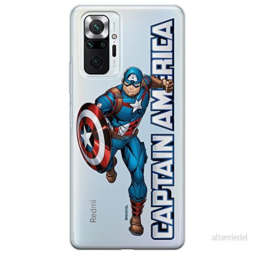 ERT GROUP mobiltelefonfodral för Xiaomi REDMI NOTE 10 PRO originalt och officiellt licensierat Marvel mönster Captain America 030 anpassad till formen på mobiltelefonen, gedeeltelijk transparant 5904805321702