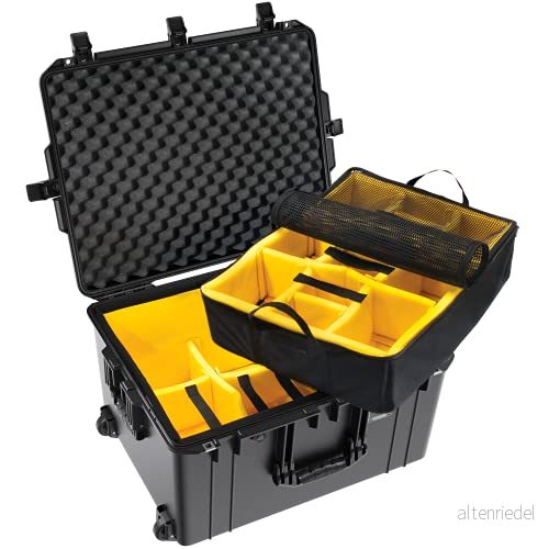 PELI 1637 lätt flygskyddsvagn för kamera och drönarutrustning, vatten dammtät, 89 liters kapacitet, tillverkad i USA, inget skum, färg: Gul 19428177805