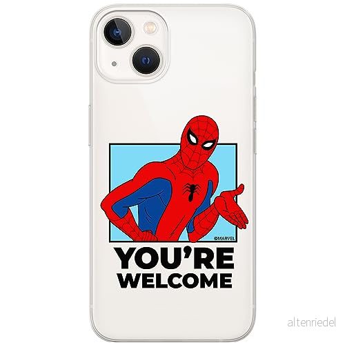 ERT GROUP mobiltelefonfodral för Iphone 13 MINI originalt och officiellt licensierat Marvel mönster Spider Man 030 optimalt anpassad till formen på mobiltelefonen, gedeeltelijk transparant 5905795006990