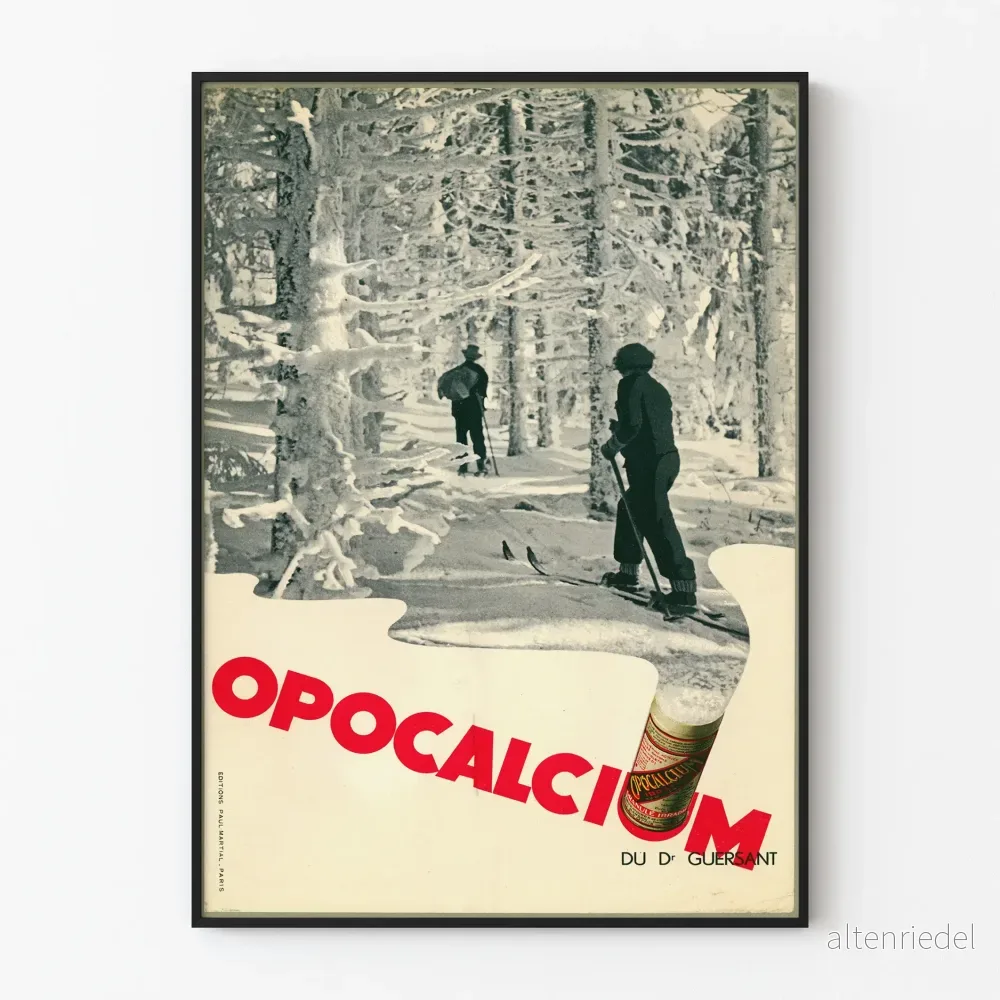 Vintageposter för Opocalcium hälsopromotion vinter