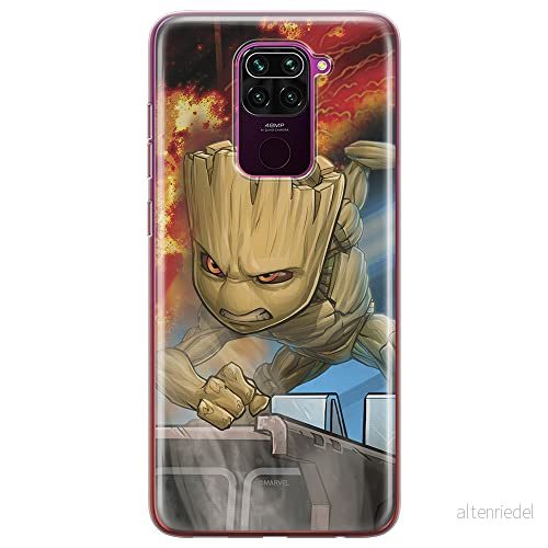 ERT GROUP mobiltelefonfodral för Xiaomi REDMI NOTE 9 originalt och officiellt licensierat Marvel mönster Groot 003 optimalt anpassad till formen på mobiltelefonen, fodral tillverkad av TPU plast 5903040336182