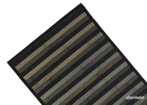 BIANCHERIAWEB Matta Bamboo Degradè svart, kökslöpare 30 x 40 cm, halkfri köksmatta 100% bambu, köksfält av slitstarkt material, absorberar inte fläckar 8056710000054