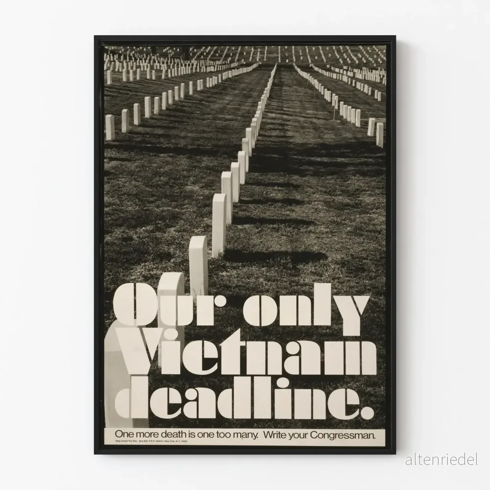 Vintageaffisch om Vietnamkriget - Vår enda Vietnamdeadline
