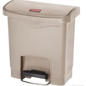 Rubbermaid Commercial Products Slim Jim Step on harts främre steg avfallsbehållare 15 liter beige 1883455 86876223897